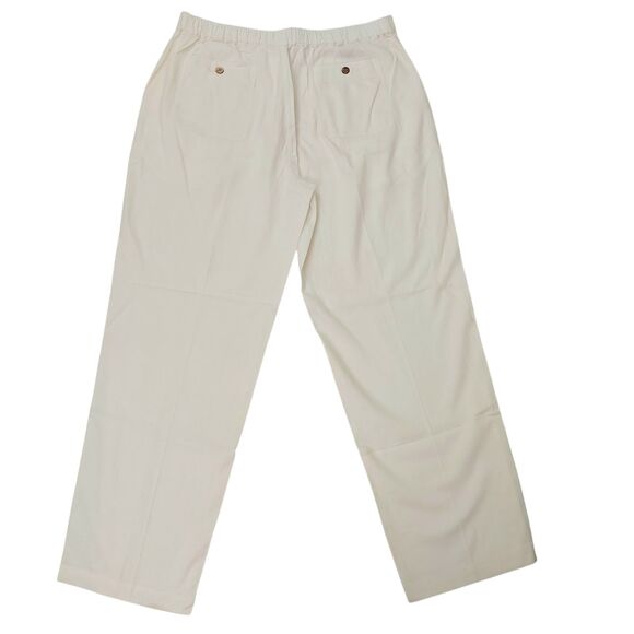 Cubavera Pants Mens Large Beige Linen Blend Straight Leg Travel Beach Casual - Picture 5 of 11